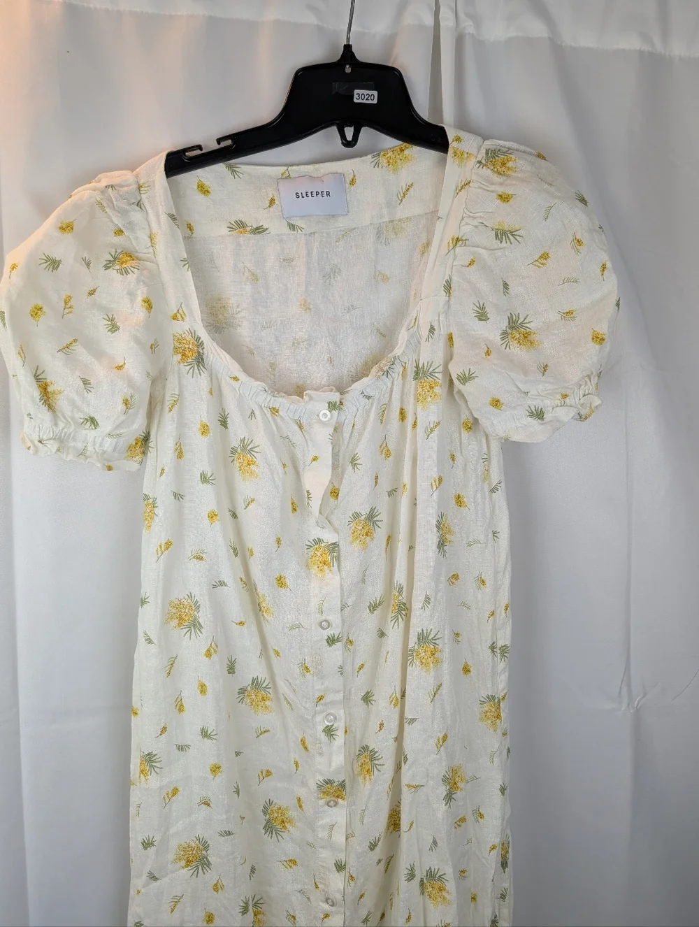 Sleeper Bridgette Linen Midi Dress size M in EUC no belt - Picture 6 of 11